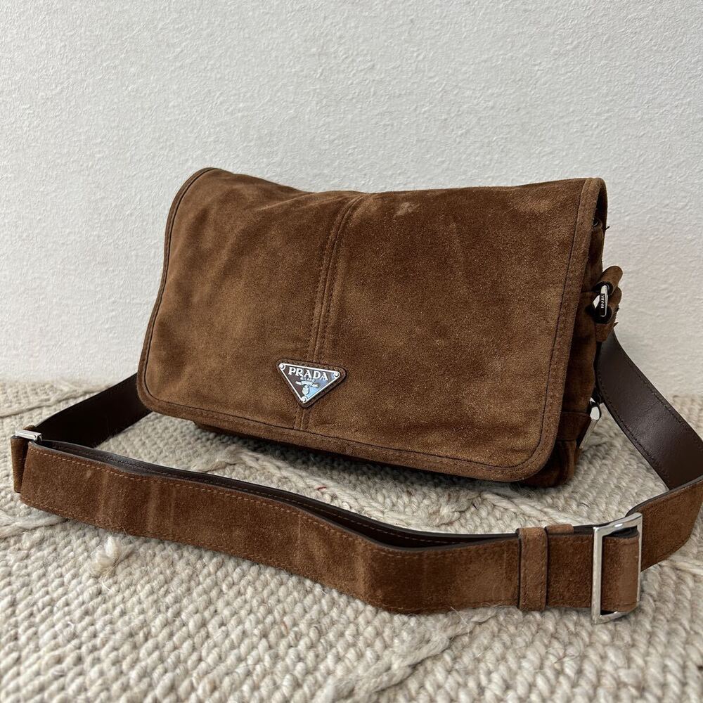 PRADA suede Hobo bag cocoa brown